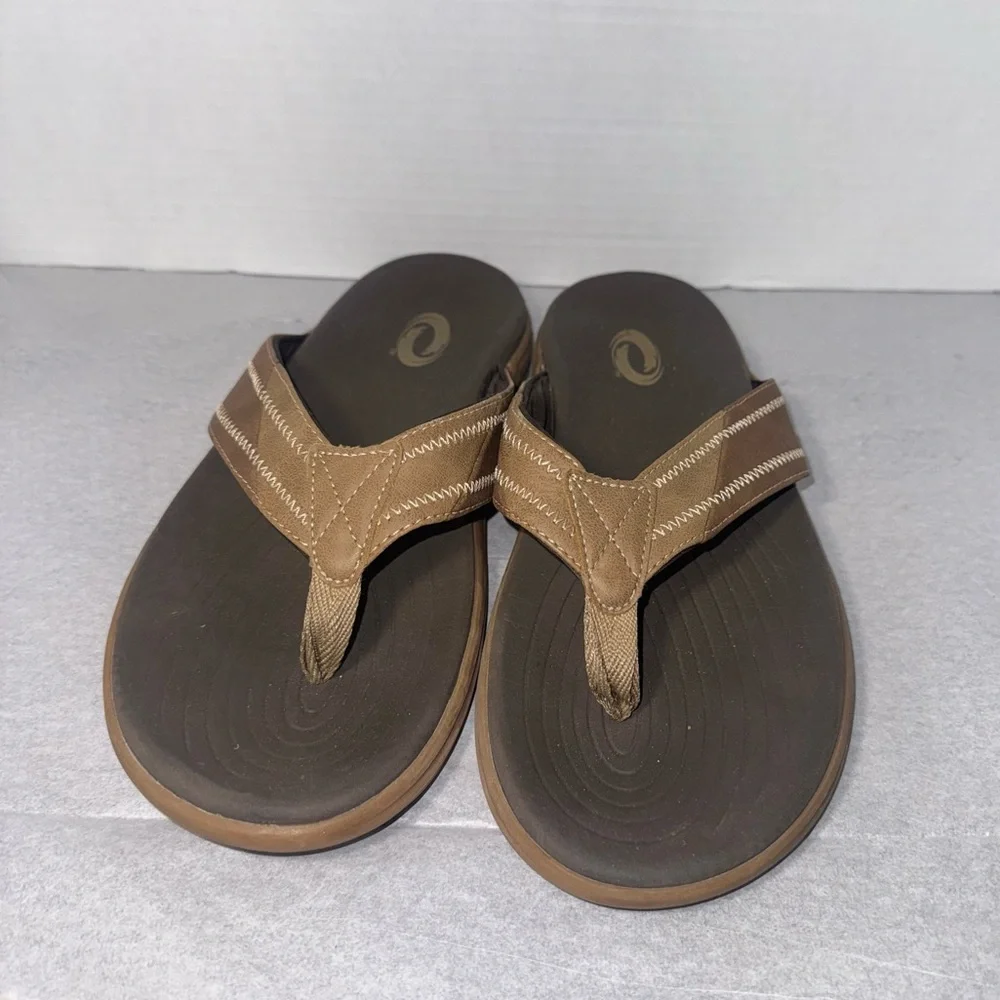 Men’s Brown Flip Flop Sandals Size 9 Casual Comfort Beach
